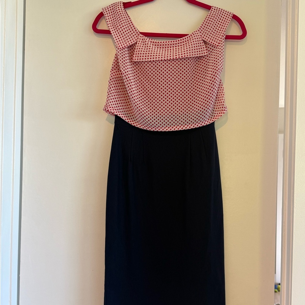 Stop Staring Red and White Dress